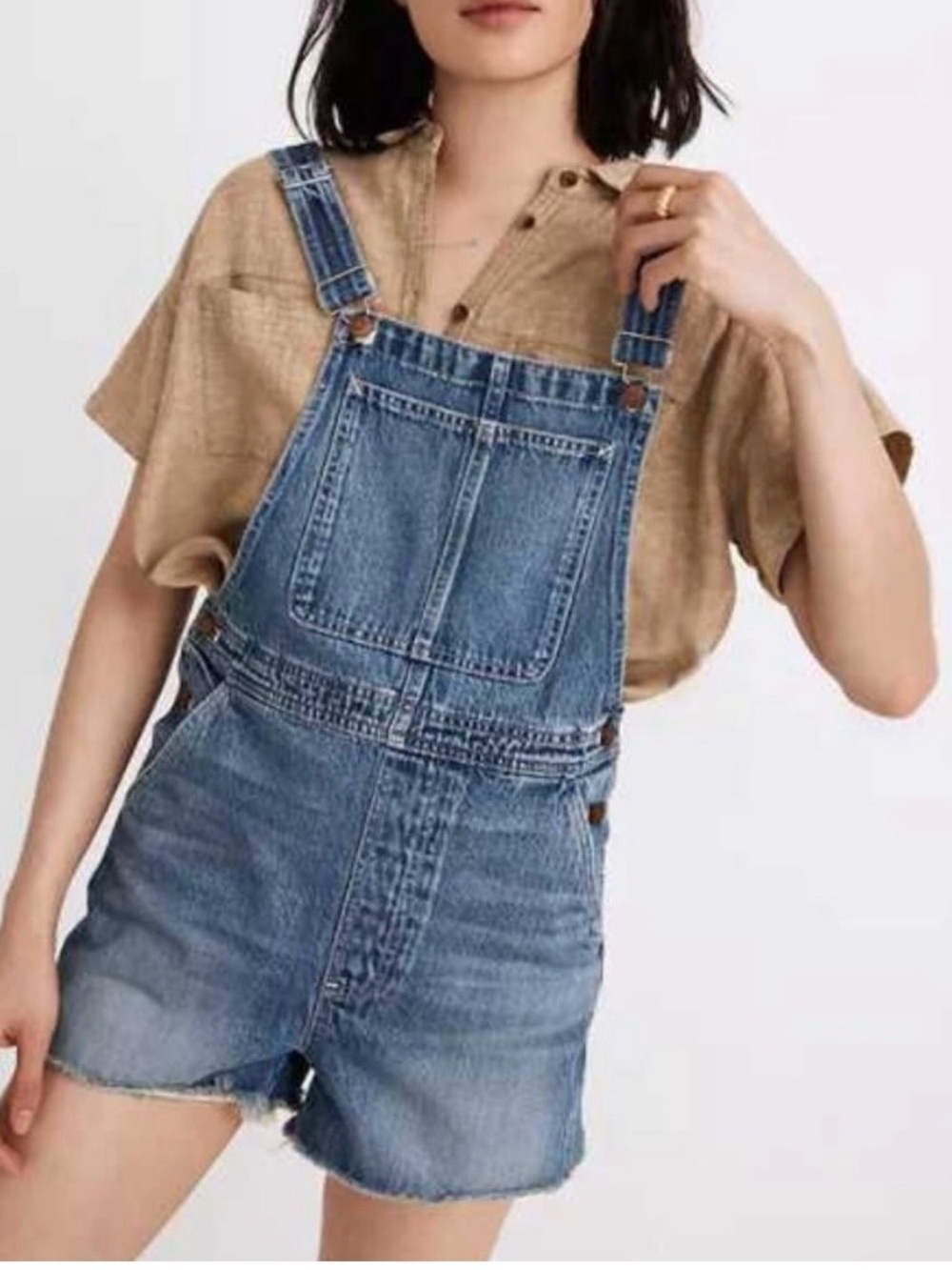 Madewell Women’s Denim Short Overalls Shortalls